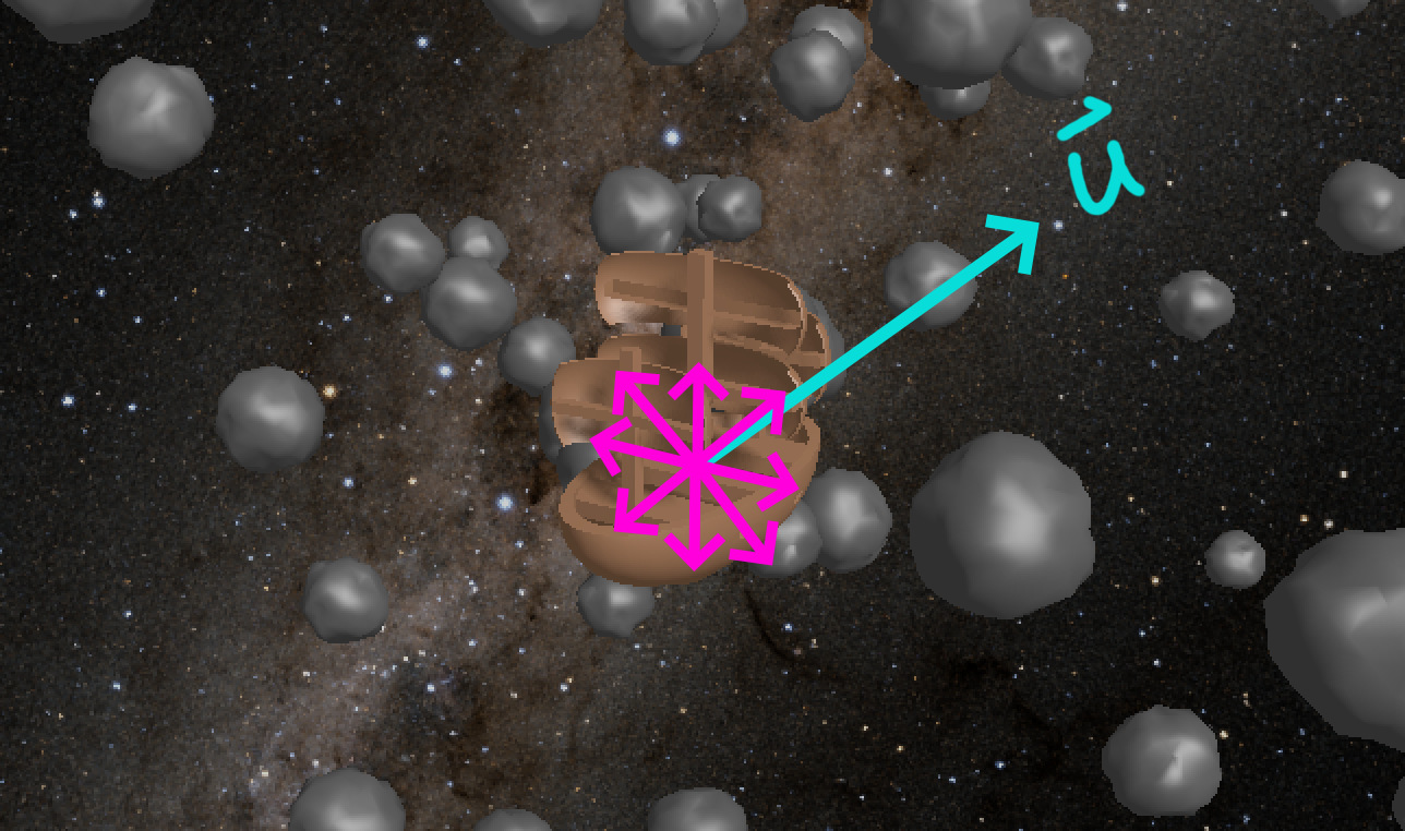 Pirate ship with axes overlay